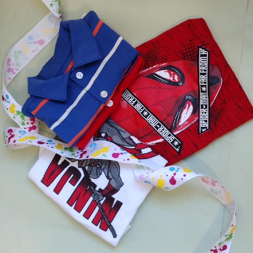 Kids 🆓 Boys Spider-Man T-shirt polos small 4 item bundle set 🎁